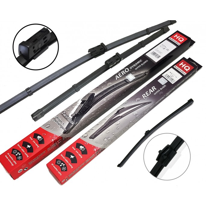 Audi A4 Avant 2007 - 2015 Front & Rear Flat Wiper Blade Pack
